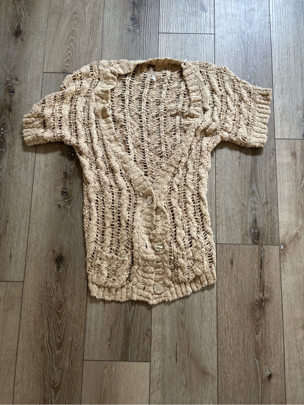 Free People beige crocheted cardigan  size medium
